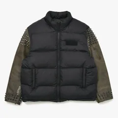 極美品 Supreme UNDERCOVER シュプリーム アンダーカバーコラボ Puffer Jacket 2023春夏 カウレザー スタッズ ダウンジャケット ブラックメタル 中古 4a003604のサムネイル