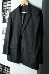 (M-L) Givenchy ジバンシィ スーツ ジャケット ブレーザー ストライプ グレー -160AAのサムネイル
