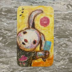 高野マナブ 原画｜名刺サイズ ドローイング Drawing アクリルクレヨン 一点物 高野学 Manabu Takano 髙野學 Moon Sun Rabbit 月と太陽とウサギ Louvre Uffizi Japan 台湾 現代美術家