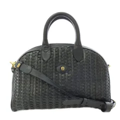 アイグナー AIGNER エティエンヌ アイグナー Etienne Aigner ハンドバッグ ショルダーバッグ レザー 紺 ネイビー /TK ■GY62のサムネイル