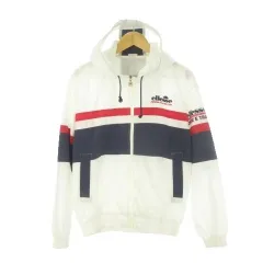 エレッセ ellesse ブルゾンジャケット 上着 L 白 ホワイト フード付き 長袖 トリコロール /CK4 ■ECA007のサムネイル