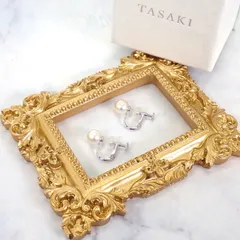 タサキ TASAKI パールイヤリング E-UC700-18KWG K18ホワイトゴールド あこや真珠 クリップタイプ レディース 18金 保存箱付属【中古】【Aランク】のサムネイル