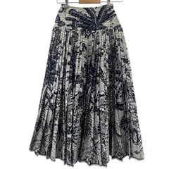 美品 Christian Dior クリスチャンディオール toile de jouy トワルドゥジュイ スカート ロング ギャザー 総柄 プリント I38 レディース 国内正規品のサムネイル