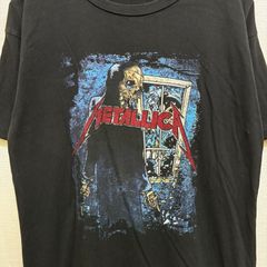 メタリカ METALLICA Tシャツ Lサイズ相当 ジーナシス JEANASISドクロ バンドTシャツ ミュージックTシャツ アーティストTシャツ ロック メタル プリント グラフィック 半袖 夏物 夏服 古着 ユーズド アメカジ アメリカン USA