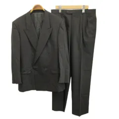 クリスチャンディオール Christian Dior MONSIEUR スーツ セットアップ 上下 テーラードジャケット ウール ダブル 4B 背抜き 肩パッド パンツ スラックス 95-86-170 AB5 M ダークグレー /XZ ■GY18のサムネイル