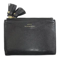 Anya Hindmarch アニヤ・ハインドマーチ レザー スモール ダブルジップ ウォレット ブラック系【中古】のサムネイル