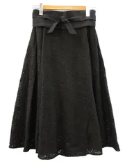 アドーア ADORE ビッグフラワーレーススカート 36 ブラック 黒 ボトムス フレア 刺繍のサムネイル