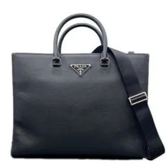 PRADA 現行品 美品 プラダ サフィアーノ トートバッグ 2VG101 2way ショルダーバッグ レザー ブラック クロスボディ ハンドバッグ ビジネスバッグ ABランク 鑑定済 中古 プラダバッグ【定価616,000円】のサムネイル