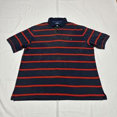 90s 00s Polo by Ralph Lauren ポロシャツ ボーダー ネイビー×レッド 雰囲気系 3LT表記のサムネイル
