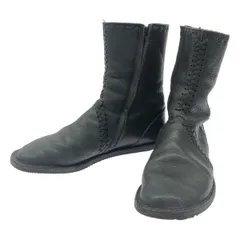 Yohji Yamamoto FEMME ヨウジヤマモト ファム ブレイドデザインレザーブーツ  ブラック 40のサムネイル