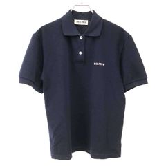 miumiu ミュウミュウ ポロシャツ M ネイビー コットンピケ ポロシャツ