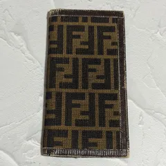 FENDI S.A.S. フェンディ 長札入れ 札入れ ズッカ柄 FFロゴ ブラウン キャンバス レザー 二つ折り長財布 ヴィンテージ メンズ A72のサムネイル
