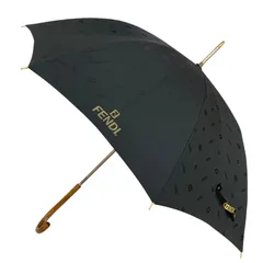 【フェンディ】本物 FENDI 傘 ズッカ柄 FF模様 全長93cm 黒色系 ロゴモチーフ 雨傘 アンブレラ 雨具 長傘 メンズ レディースのサムネイル