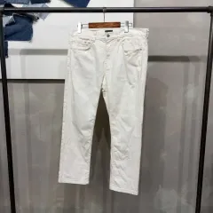 (35インチ) H&M エイチ・アンド・エム カジュアル ベーシック レギュラーフィット 9分丈 ホワイトデニム ジーンズのサムネイル