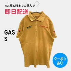GAS ポロシャツ S オレンジ 無地 前面プリント ワンポイント 半袖 メンズのサムネイル