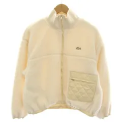 ラコステ LACOSTE タグ付き リブニットスタンドカラーボアジャケット ブルゾン 34 白 ホワイト BF011J-99 /HNのサムネイル