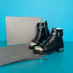 Alexander McQueen スタッズメタル トゥ レースアップ ブーツ 38 1/2 レディース ブラック レザーのサムネイル