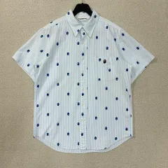 (M) A BATHING APE アベイシングエイプ サル ドット パータン スカイブルー 半袖 シャツのサムネイル