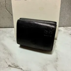 711 LOEWE ロエベ アナグラム 三つ折り財布 コンパクトウォレット ブラック レザーのサムネイル