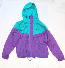 【220703】NIKE ACG ナイキエィシージー  長袖　マウンテンパーカー　ナイロン　ジャンパー　ジャンバー　男女兼用　ユニセックス　90ｓ　90年代　サイズL メンズ  ・ グリーン?パープルのサムネイル