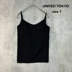 UNITED TOKYO ユナイテッドトウキョウ 1 S キャミソール カップ付き パッド付き ブラック インナー バックオープン ノースリーブ トップス 重ね着 レイヤード 綿混 ストレッチ 日本製 無地 シンプル モード⁠ ★ ■◆のサムネイル