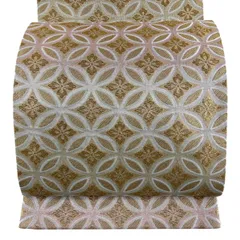 美品】 袋帯 名品 七宝 花菱 金銀糸 金色 六通 正絹 【中古】 - メルカリ