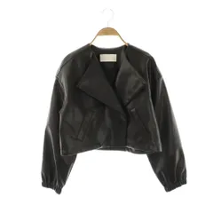 プロポーション ボディドレッシング PROPORTION BODY DRESSING ノーカラーフェイクレザーブルゾン ジャケット S 黒 121-3255001 /NR ■OSのサムネイル