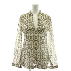 トリーバーチ TORY BURCH シャツ ブラウス 長袖 花柄 スパンコール 0 ベージュ /AN32のサムネイル