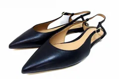 【225390】EMPORIO ARMANI エンポリオアルマーニ  ナッパレザー スリングバック バレリーナシューズ フラットパンプス 23.5ｃｍ  37 ブラックのサムネイル