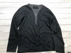 ノータベネ NOTA BENE ネオお兄系 Vネック レイヤード メランジ 鹿の子 長袖 ハーフジップ カットソー グレー M メンズのサムネイル