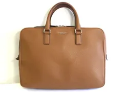 【230185】MICHAEL KORS マイケルコース  ラッセル　メンズ　オールレザー ブリーフケース　シボ革 ブラウンのサムネイル