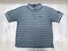 USA製 アシュワース ASHWORTH オールド ゴルフ マルチボーダー マカオ Macau Golf & CountryClub 半袖 ポロシャツ 水色 M メンズ 綿100%のサムネイル