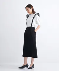 【230802】BORDERS at BALCONY ボーダーズアットバルコニー  サスペンダー スカート  ・36 BD2411-3H-13 ブラックのサムネイル