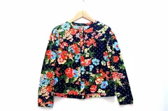 【232312】49AV. Junko shimada 49アヴェニュー ジュンコシマダ  カーディガン 花柄 ドット 水玉  40 ネイビーのサムネイル