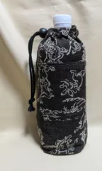 訳あり　鳥獣戯画　保冷ペットボトルカバー500ml ハンドメイド　こげ茶のサムネイル
