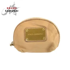 DOLCE&GABBANA ドルチェアンドガッバーナ ベージュ ゴールド金具 レザー ポーチ 小物入れ 男女兼用 レディース 600565【中古】のサムネイル