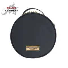 美品 VERSACE ヴェルサーチ ブラック 黒 ゴールド金具 ナイロン ポーチ メイクポーチ 小物入れ レディース 602619【中古】のサムネイル