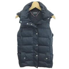 トミーヒルフィガー TOMMY HILFIGER ダウンベスト S 紺 ネイビー 無地 フード付き ノースリーブ /NP ■ECE004のサムネイル