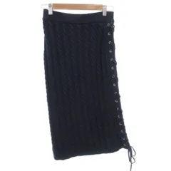 ケンゾー KENZO Cable lace up midi skirt Blue S L ニットスカート S 紺 ネイビー ケーブル編み レースアップ イージー /FF ■GY19のサムネイル