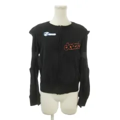 ズッカ zucca ジャケット 上着 M 黒 ブラック 長袖 ロゴプリント メッシュ切り替え ZU41JC144 /MN9 ■ECE004のサムネイル