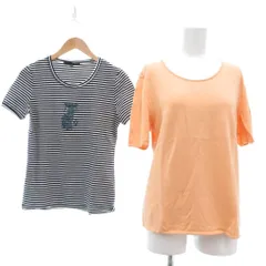 レコパン LES COPAINS 2点セット まとめ Tシャツ カットソー 半袖 オレンジ 44 オレンジ 黒 ブラック 白 ホワイト /MGのサムネイル