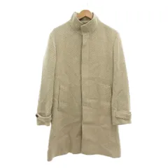 ミッシェルクランオム M.K HOMME コート ウール 48 ベージュ ヘリンボーン柄 スタンドカラー 長袖 ミドル丈 /NU ■ECF005のサムネイル
