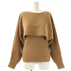 マイラン MYLAN 2点セット Eco Cashmere Rib Knit Layered Top ニット ノースリーブカットソー 長袖セーター カシミヤ モカ /DO ■OSのサムネイル