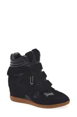 スティーブ マデン レディース シューズ ブーツ・レインブーツ スニーカー Steve Madden Mavis Wedge High Top Sneaker Black Sued ブラックのサムネイル