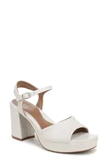 ナチュライザー レディース シューズ ヒール プラットフォーム サンダル アンクル Naturalizer Petrankle Straplatform Sandal Warm White ホワイトのサムネイル