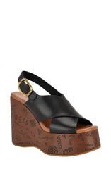 ゲス レディース シューズ ヒール プラットフォーム サンダル GUESS Yarisel Platform Wedge Sandal Black ブラックのサムネイル