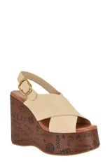 ゲス レディース シューズ ヒール プラットフォーム サンダル GUESS Yarisel Platform Wedge Sandal Ivory アイボリーのサムネイル