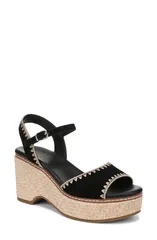 ナチュライザー レディース シューズ ヒール プラットフォーム サンダル アンクル Naturalizer Della Platform Ankle Strap Sandal Black ブラックのサムネイル