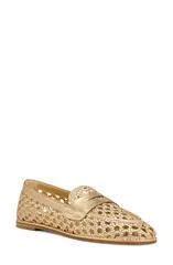 スチュアート ワイツマン レディース シューズ スリッポン・ローファー Stuart Weitzman Spencer Woven Loafer Goldenのサムネイル