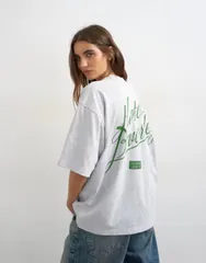 トップショップ レディース トップス Tシャツ グラフィック Topshop Hotel Beverley graphic oversized tee Gray Heather グレーのサムネイル